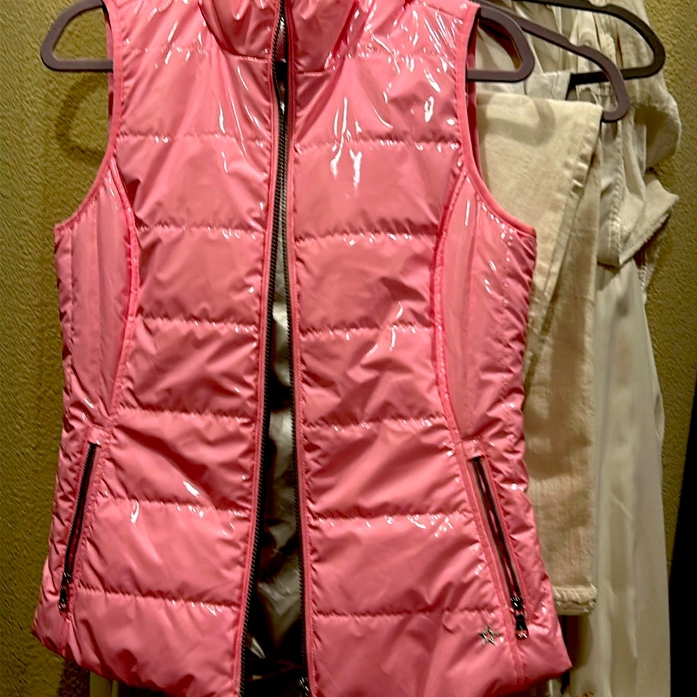 Pink puffer vest